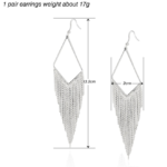Long Angular Tassel Drop Earrings for Women