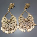 Chandelier Earrings | Vintage Gold Aztec Mexico Art Deco Filigree Calendar Chandelier Drop Bali Dance Dangle Earrings Jewelry Prom Catwalk Runway Gift