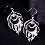 Antique Silver Plated Rhinestone Leaves Drop Earrings for Women
