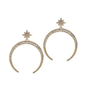 Luxurious Moon-Star Statement Earrings for Women