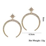 Luxurious Moon-Star Statement Earrings for Women