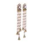 High End alloy-based party-wear Elegant Long Tassel Indian Bali Jhumkas Bollywood Style Ethnic Traditional Jewelry Wedding Bridal For Women