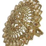 Party-Wear Traditional Royal Look Big Ring for Women in Golden Color