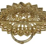 Party-Wear Traditional Royal Look Big Ring for Women in Golden Color
