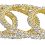 Bollywood Style Gold Plated Indian Crystal Bangles Indian Traditional Jewellry (2.6) (Set of 4)